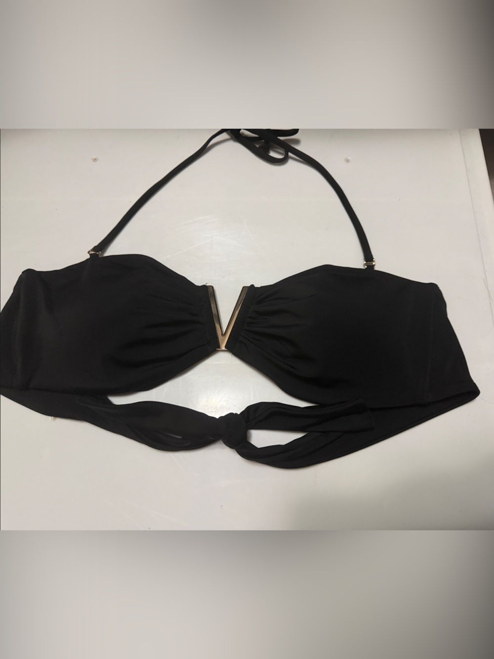 Victoria's Secret Black V-Accent Halter Bikini Top